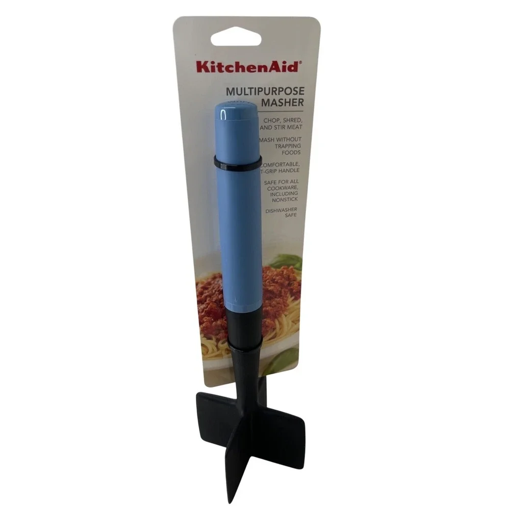 KitchenAid Multipurpose Masher Blue Velvet Chop Shred Stir‎ Meat Dishwasher Safe